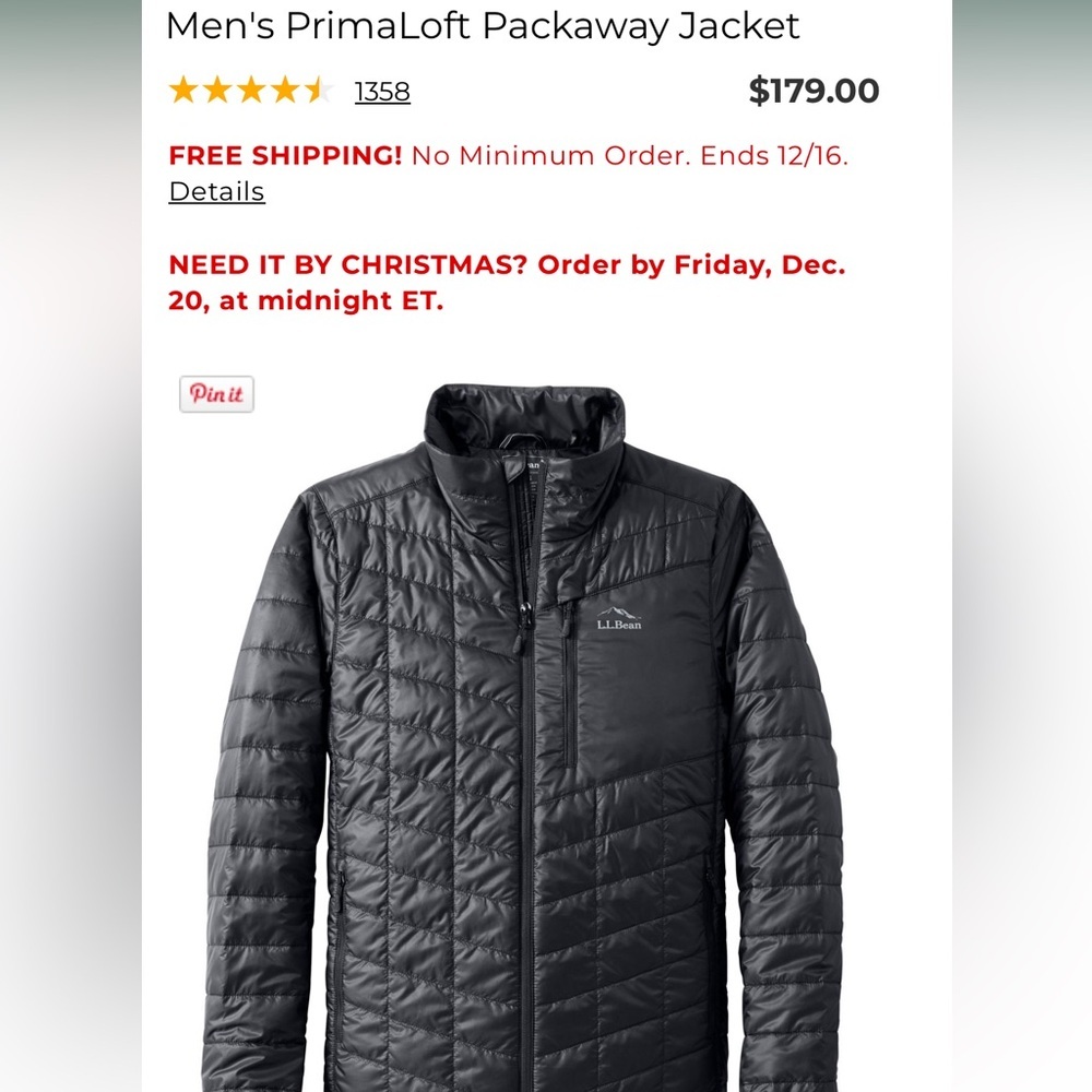 LL Bean Primaloft men’s Jacket - Picture 2 of 10